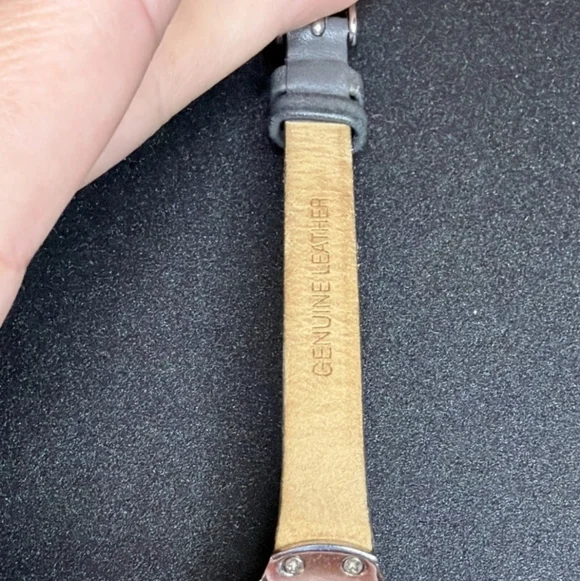Silpada Gray Leather Stainless Steel Watch T1922